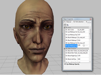 Material1 Einstellung von Haut und Hautstrukturen